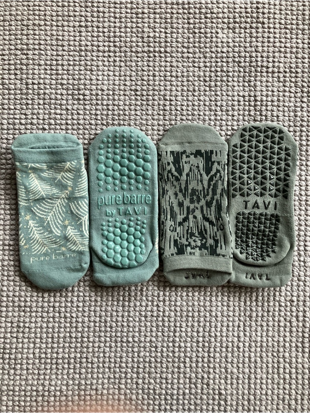Pure Barre Ankle Grip Socks in Sage Green Duo Pairs